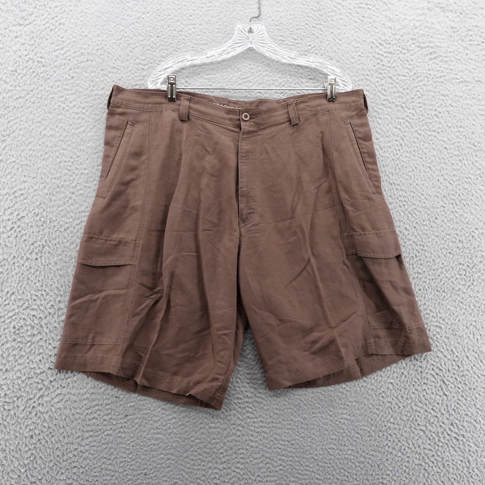 Cubavera Linen Blend Bermuda Shorts Size 40 Brown Mens 9" Inseam‎ Beach Vacation